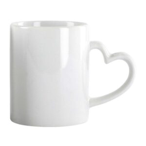 Customized Heart Handle White Mug
