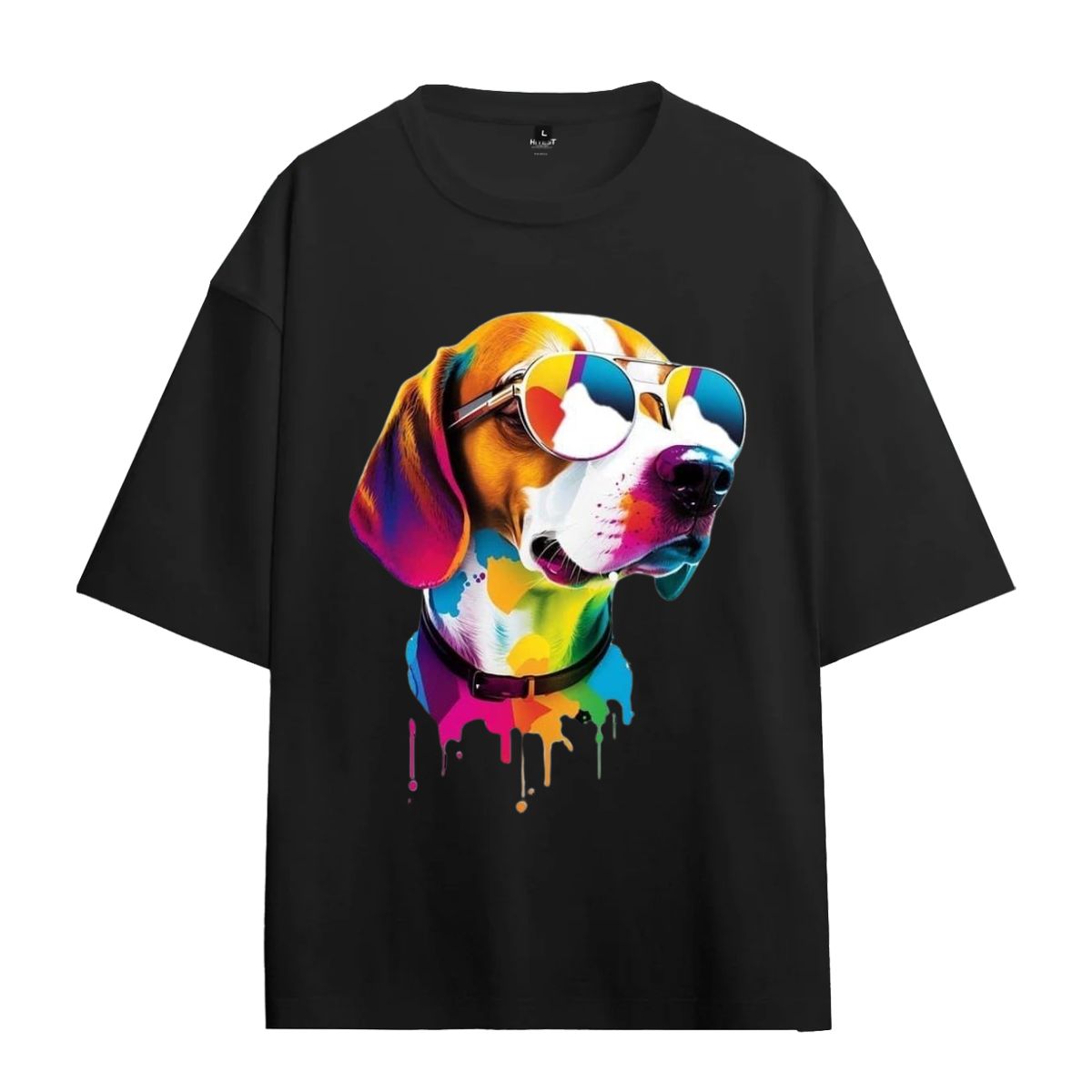Urbanze Oversized T-Shirt – Dog With Glasses