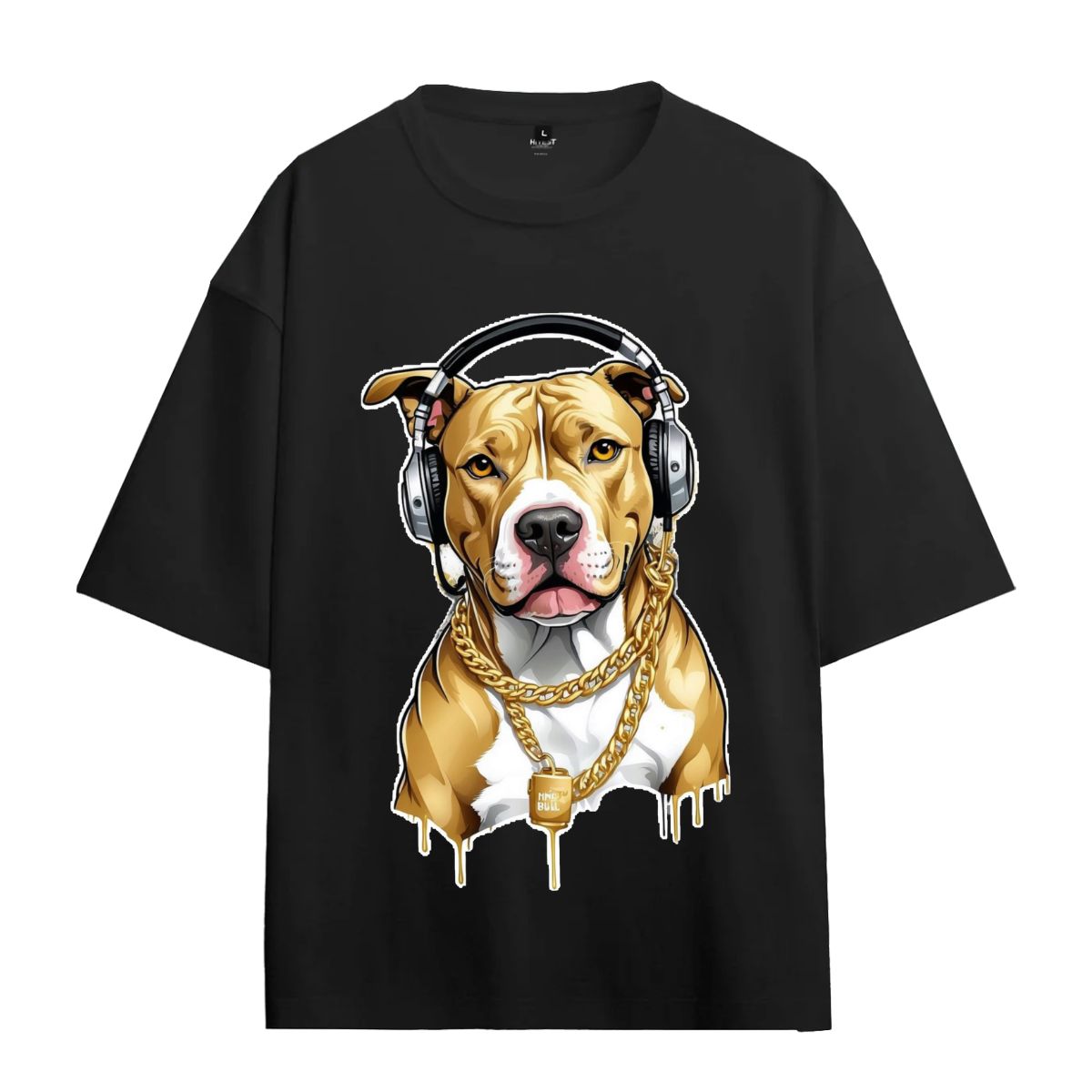 Urbanze Oversized T-Shirt – Dog With Headphones