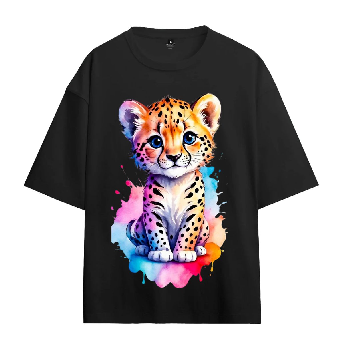 Urbanze Oversized T-Shirt – Cute Colorful Cat