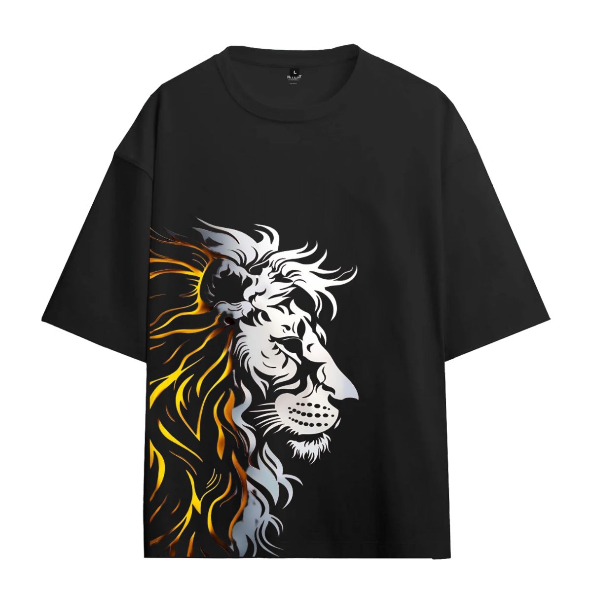 Urbanze Oversized T-Shirt – White Golden Lion