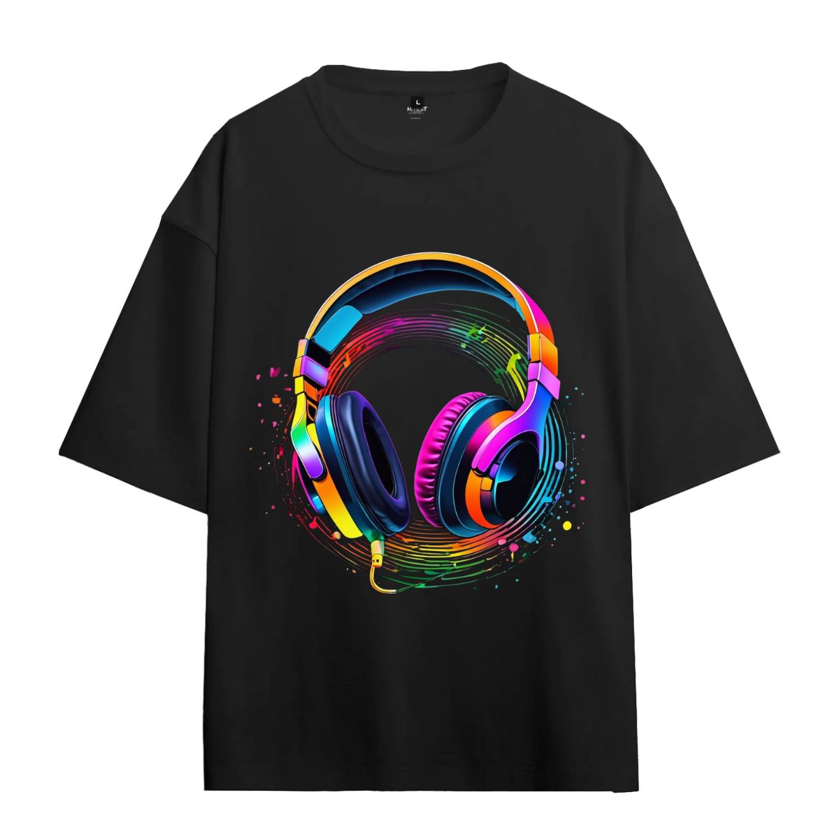 Urbanze Oversized T-Shirt – Colorful Headphones