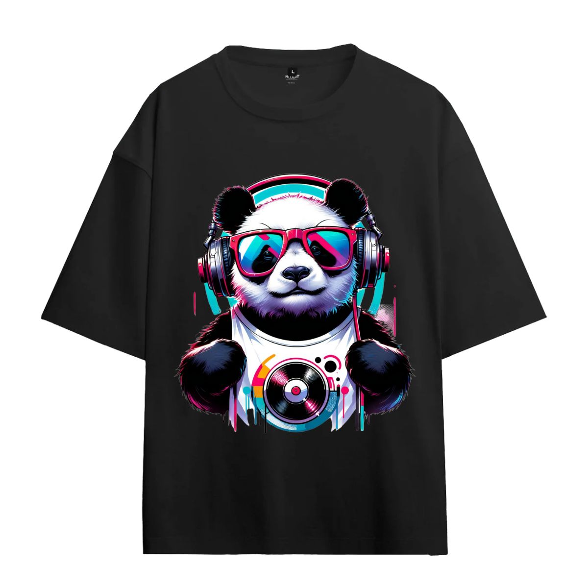 Urbanze Oversized T-Shirt – Panda WIth Headphones