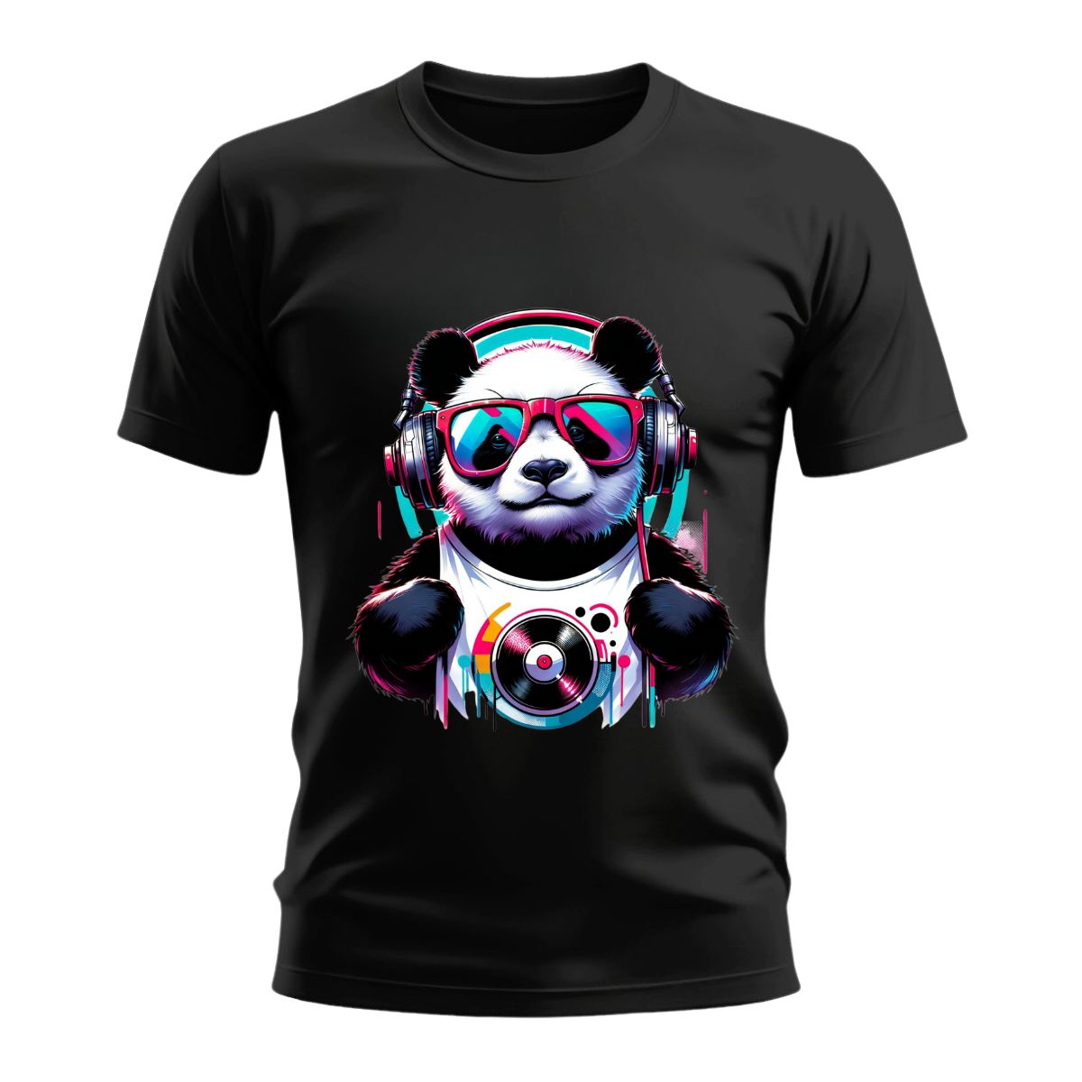 Panda WIth Headphones - Urbanze Regular T-Shirt