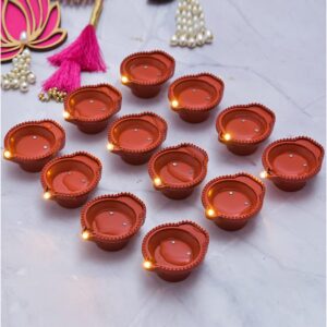 6PC Water Sensor Battery Operated LED Diya for Home Decoration